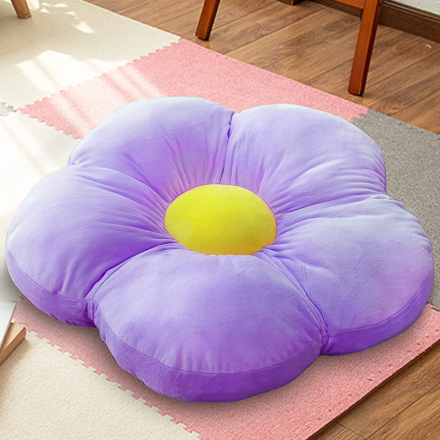 DanceeMangoo Flower Shaped Floor Pillow Seating Cushion 20" x 20