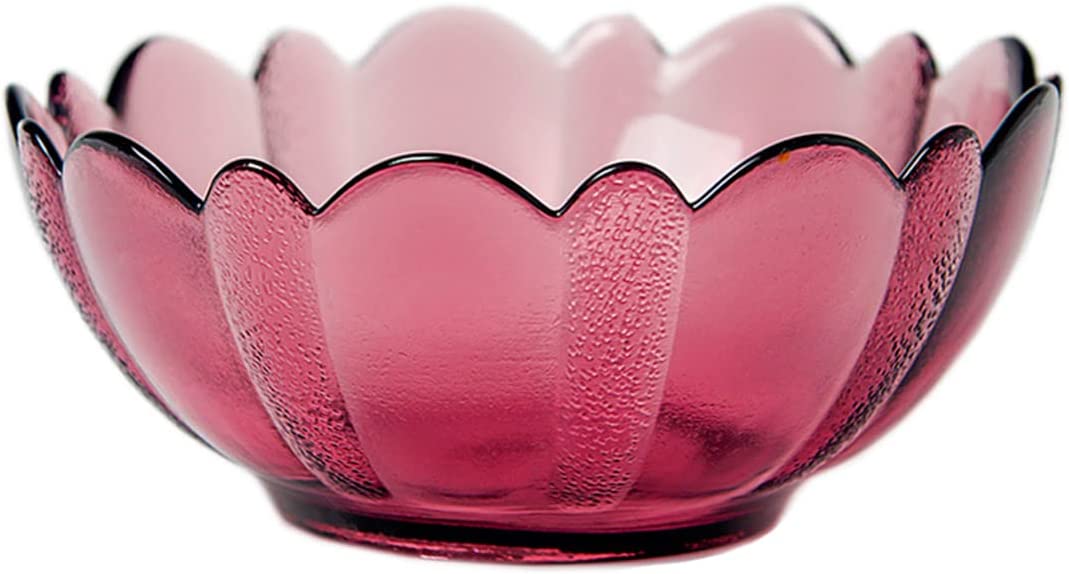 DanceeMangoo FlowerShaped Glass Dessert Bowl, 4.5Inch Snack Bowl, Appetizer Bowl, Fruit Bowl