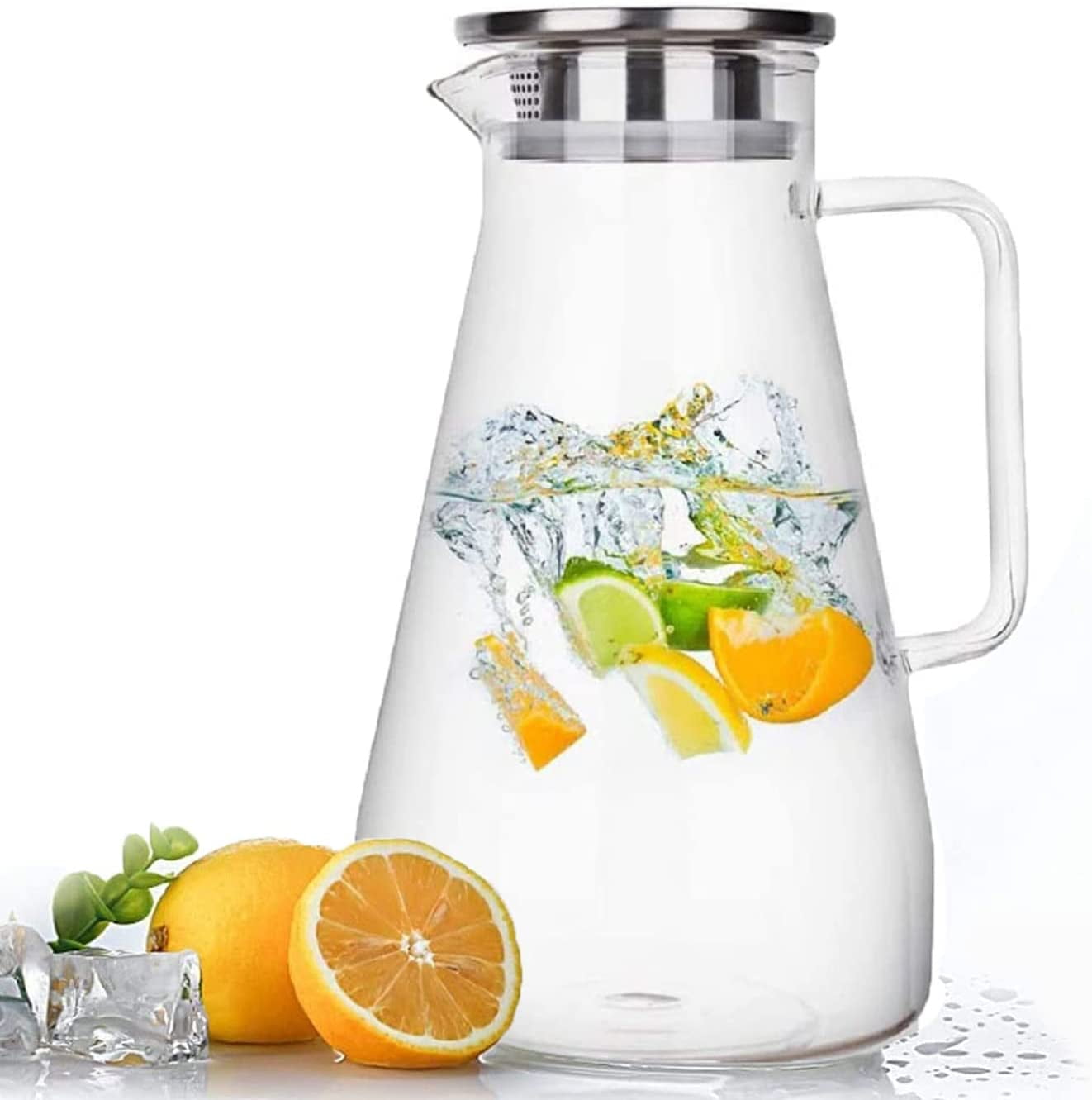 Colorful Iced Tea Beverage Jug Set with Lid Spout Heat Resistant Water Jug  for Tea Lemonade Juice Wine Coffee Milk and More - China Glassware and  Water Jug price