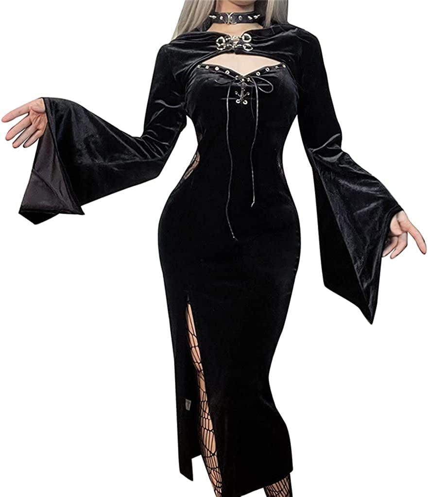 TSMNZMU Gothic Women Dress PuB08YYPG6HB