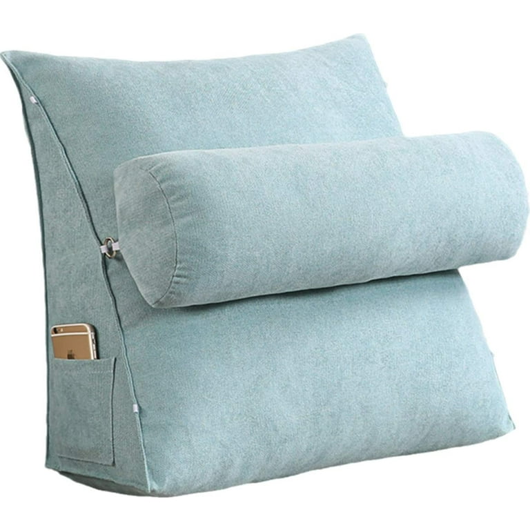 DanceeMangoo Gray Big Backrest Neck Pillow Reading Bed Men Office