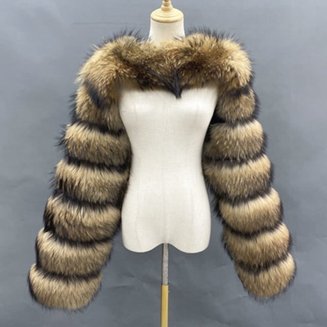 DanceeMangoo High Quality Faux Fox Fur Coat Women Winter Patchwork Long  Sleeve Warm Mink Short Jacket Fashion Furry Coats Woman 