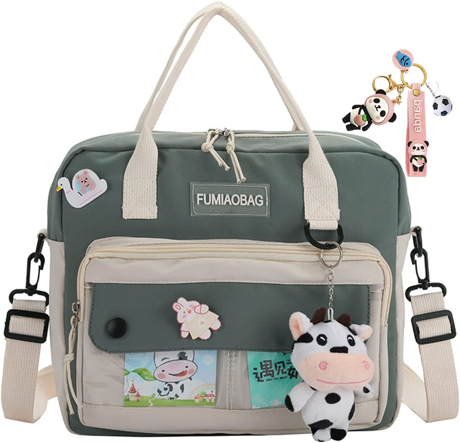 DanceeMangoo Japanese Crossbody Bag Cute Shoulder Tote Laptop Bag