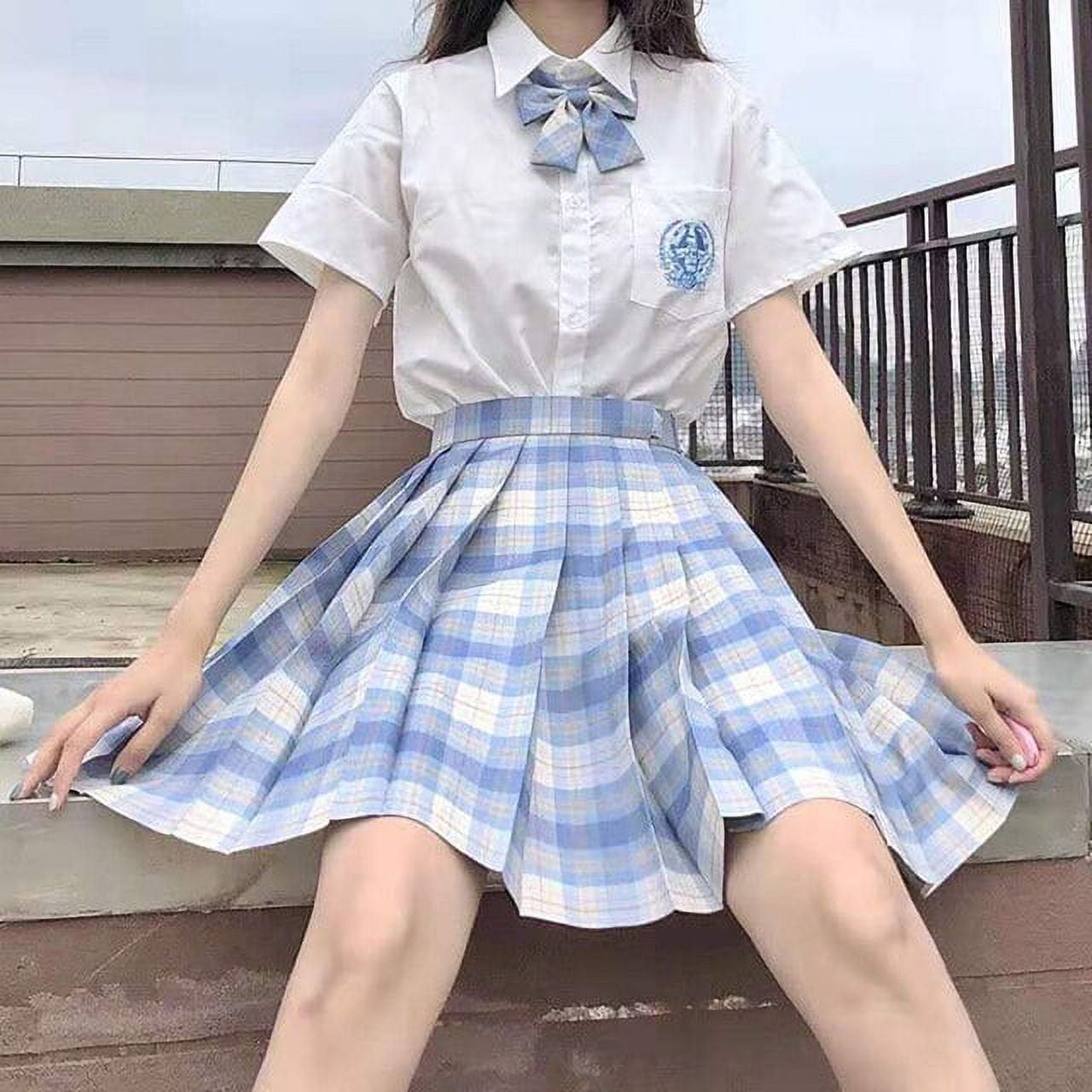 DanceeMangoo Japanese School High Waist Pleated Skirts Harajuku Preppy Cute  Mini Plaid Skirt Women JK Uniform Students Clothes Y2K