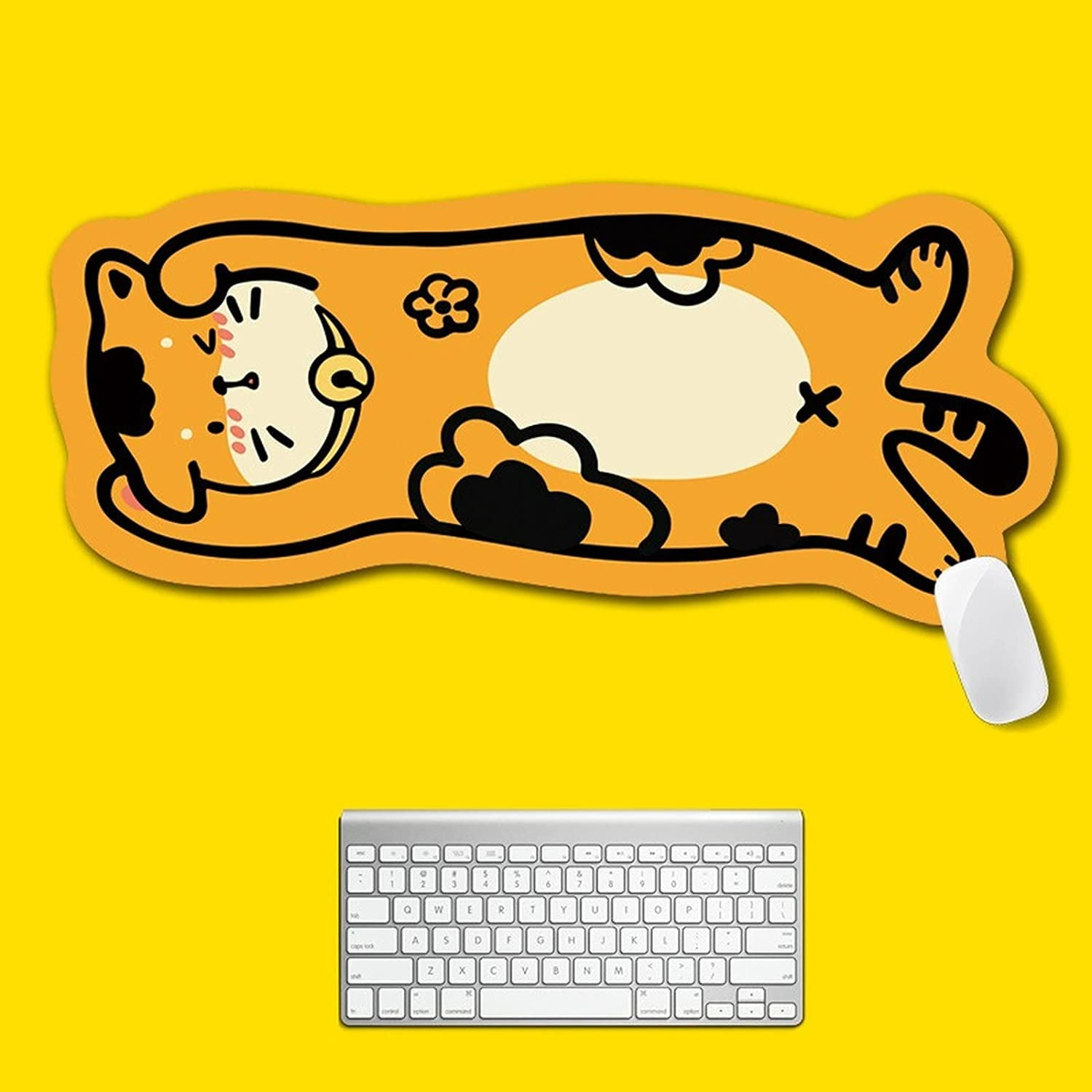 DanceeMangoo Kawaii Anime Desk Mat Cute Cat Ear Mouse Pad Large Computer  KeyboardGamer Cartoon Harajuku Gaming Notebook Accessories (3 Cats,80x40 cm)