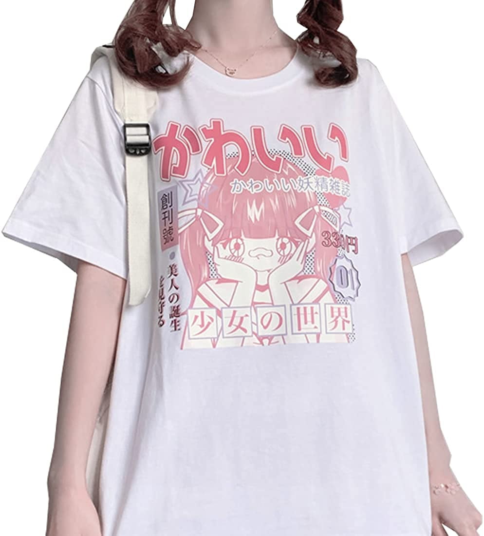 DanceeMangoo Kawaii Harajuku Fashion Pastel Goth Cute Aesthetic Soft  Japanese Style Anime Injured Girl T-Shirt 