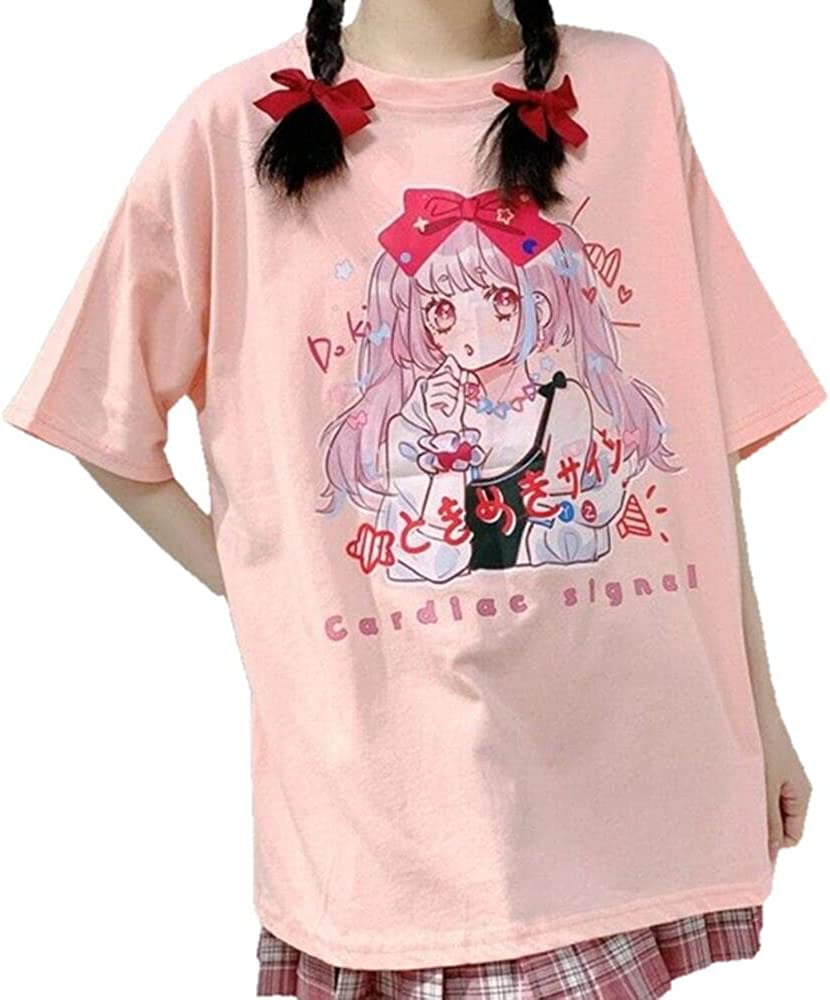 DanceeMangoo Kawaii Cute Shirts Tee for Teens Girls Cat Dino