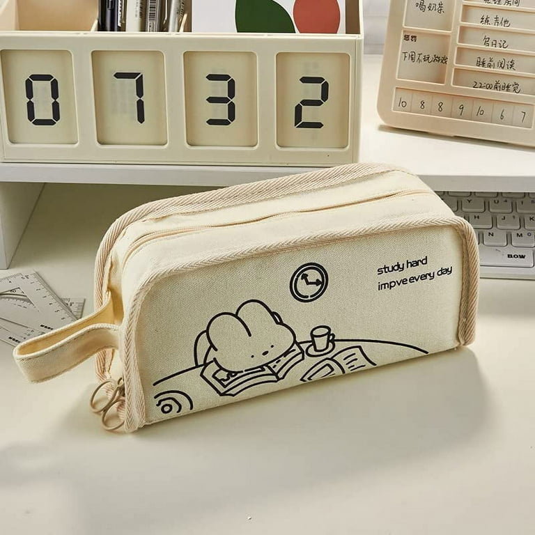 Kawaii Pencil Case Pouch Large Capacity Organizer Pen Box Bag Korean for  Girls Back To School Supplies Accessories Stationery
