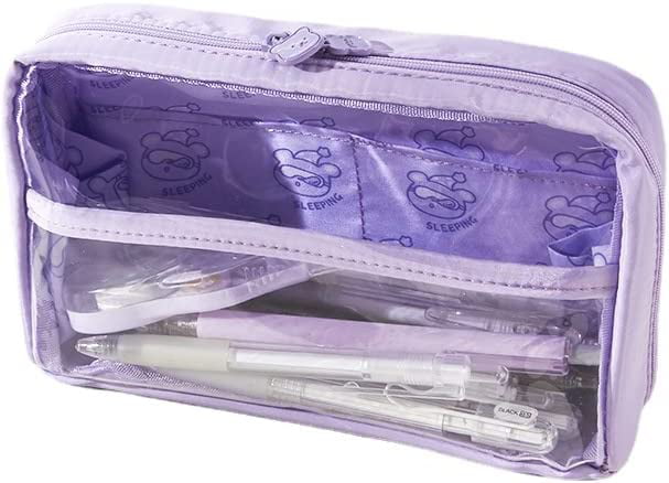 YOKUMA Pencil Case, Aesthetic Clear Pencil Pouch for Boys Girls,Large  Capacity Pen Bag for Kids Teen College Students Adults,Back to School