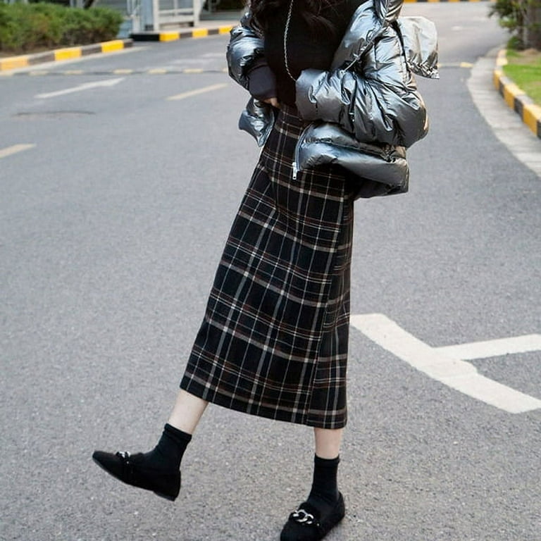 Winter plaid skirts cheap