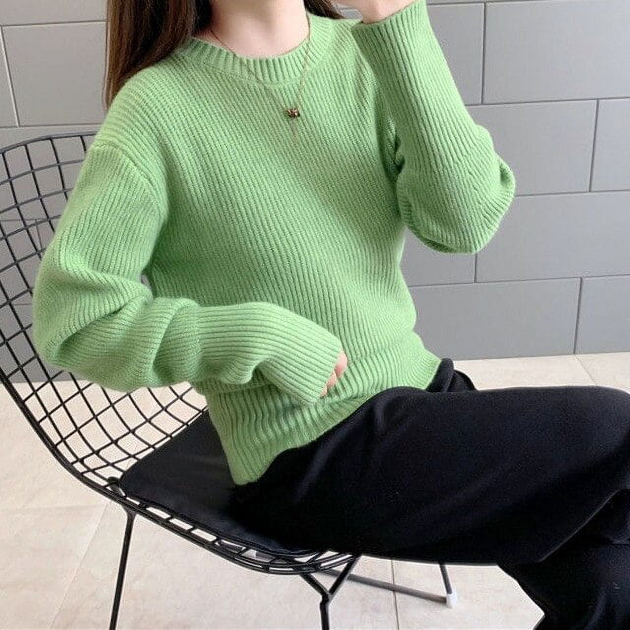 DanceeMangoo Korean O neck Knitted Sweaters Women Spring Lazy
