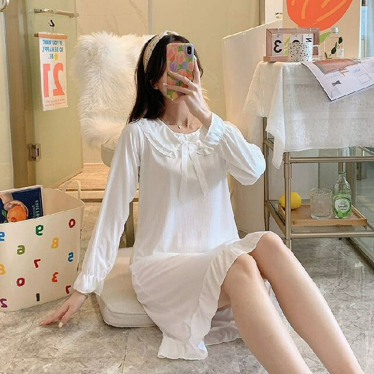 DanceeMangoo Lazy Style Spring Autumn Womens Long Sleeve Sleepwear Home Nightshirt Young Girls Causal Sleepwear Ladies Nightgown Women Dress Walmart