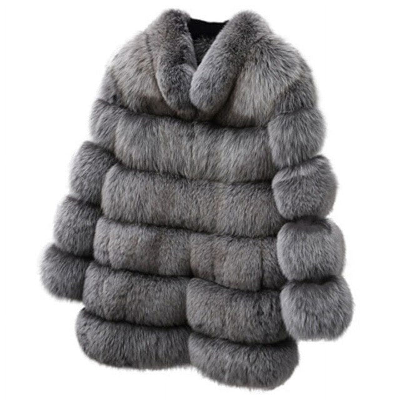 DanceeMangoo Luxury Faux Fox Fur Coat Women High Quality Fluffy Thick Warm Faux  Fur Jacket Female Winter Comfort Plush Outwear 
