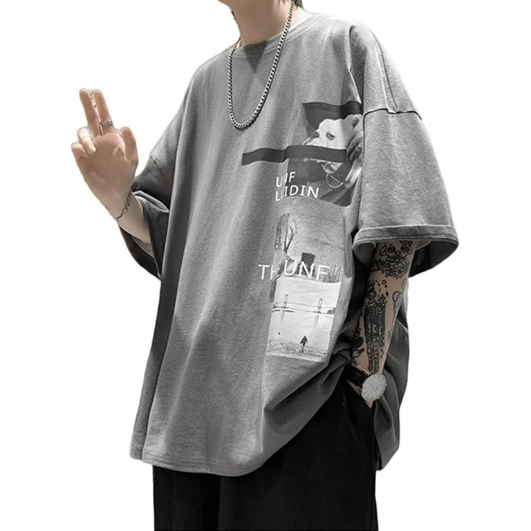 DanceeMangoo Men Women Hip Hop Preppy Y2K T-Shirt, Harajuku Vintage Korean  Emo Alt Short Sleeve Shirt Tee Top Streetwear