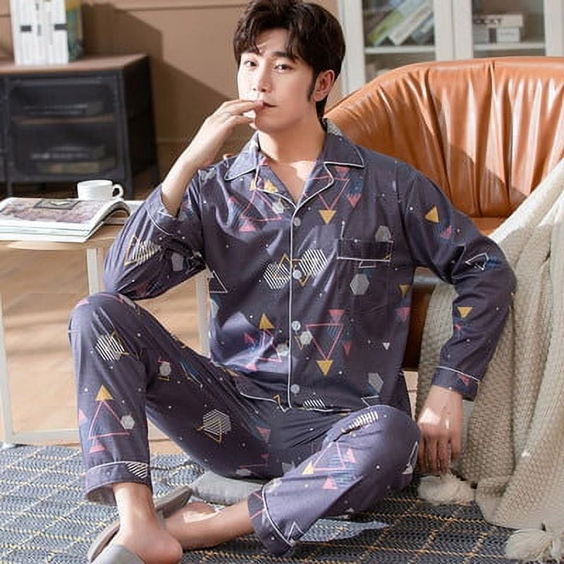 DanceeMangoo Mens Pajama Set Autumn Winter Warm Man Pajamas Set