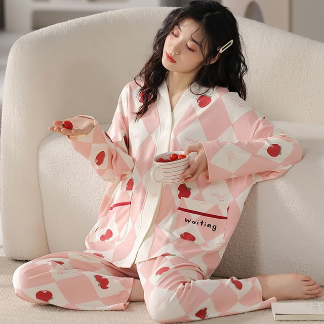 DanceeMangoo New Arrivals Cotton Sleepwear Set Autumn Winter