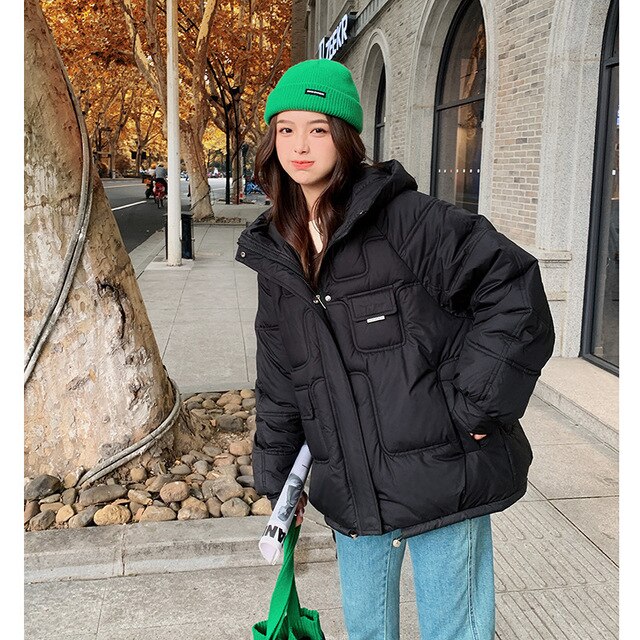 Black short parka coat Clearance