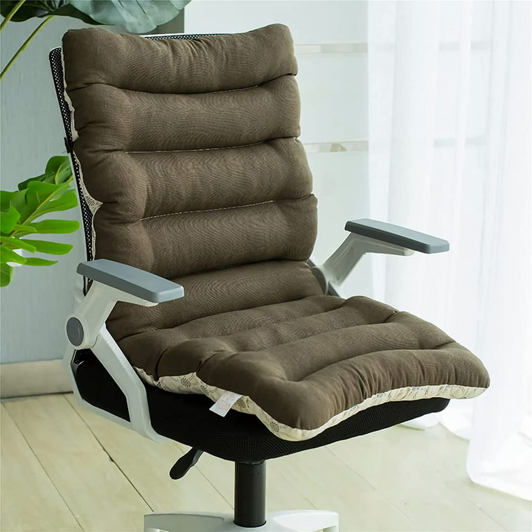 DanceeMangoo Non-Slip Rocking Chair Cushions Backrest Seat Cushion for  Office Chair Desk Seat Cotton Linen Fabric Relax Lazy Buttocks  (Brown(Cotton Linen),M) 