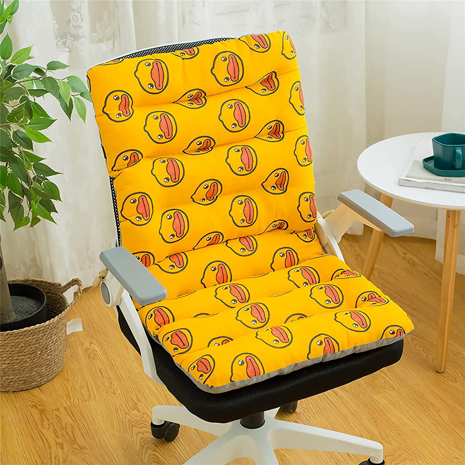 DanceeMangoo Non-Slip Rocking Chair Cushions Backrest Seat Cushion for  Office Chair Desk Seat Cotton Linen Fabric Relax Lazy Buttocks (Ducks  (Cotton