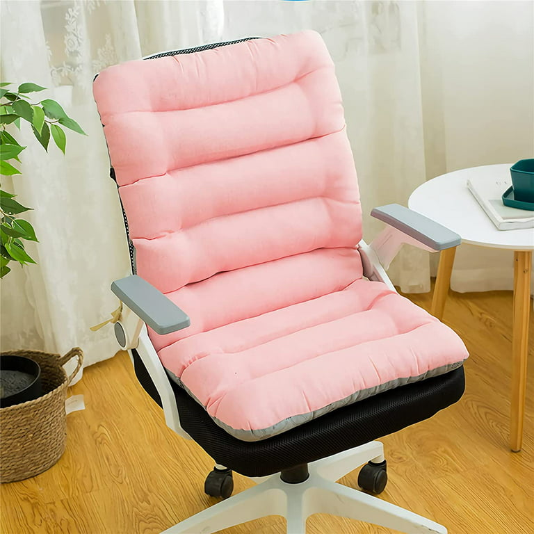 DanceeMangoo Non-Slip Rocking Chair Cushions Backrest Seat Cushion for Office  Chair Desk Seat Cotton Linen Fabric Relax Lazy Buttocks (Pink (Cotton  Linen),M) 