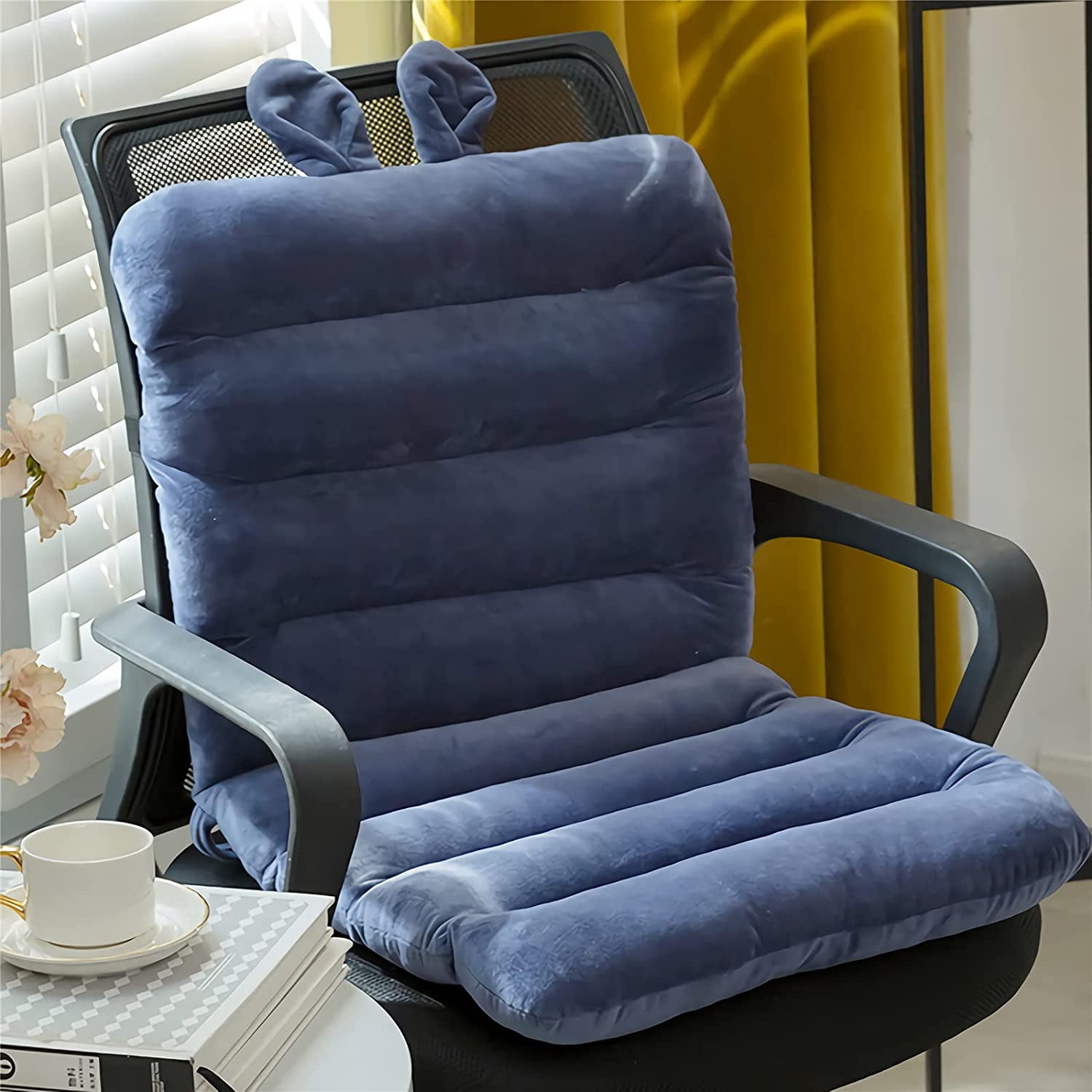 QIZEKLUM Dorm Chair Cushion with Adjustable Elastic Straps,Desk Chair  Cushion Non Slip seat Cushion, for Long Sitting,Suitable for