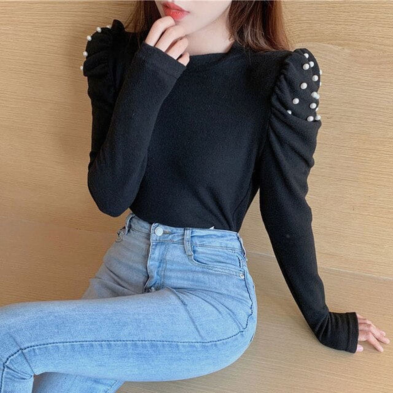 Fesfesfes Women Sweaters Hedging O-Neck Loose Solid Color Temperament Long  Sleeve Strapless Sexy Knitting Tops Sweater Clothes Sale