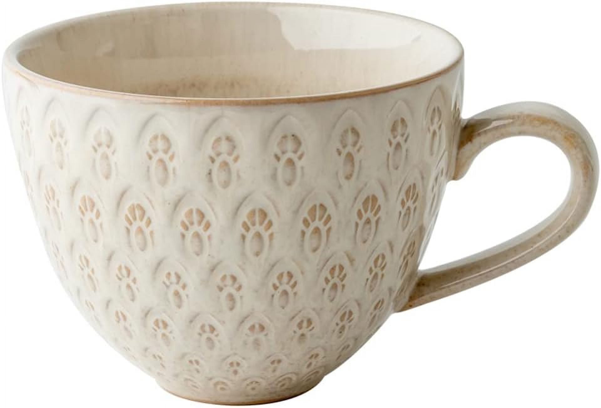 DanceeMangoo Porcelain Breakfast Bowl with Handle, 15oz Milk Bowl