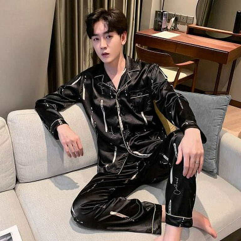 Long sleeve mens pyjama set sale