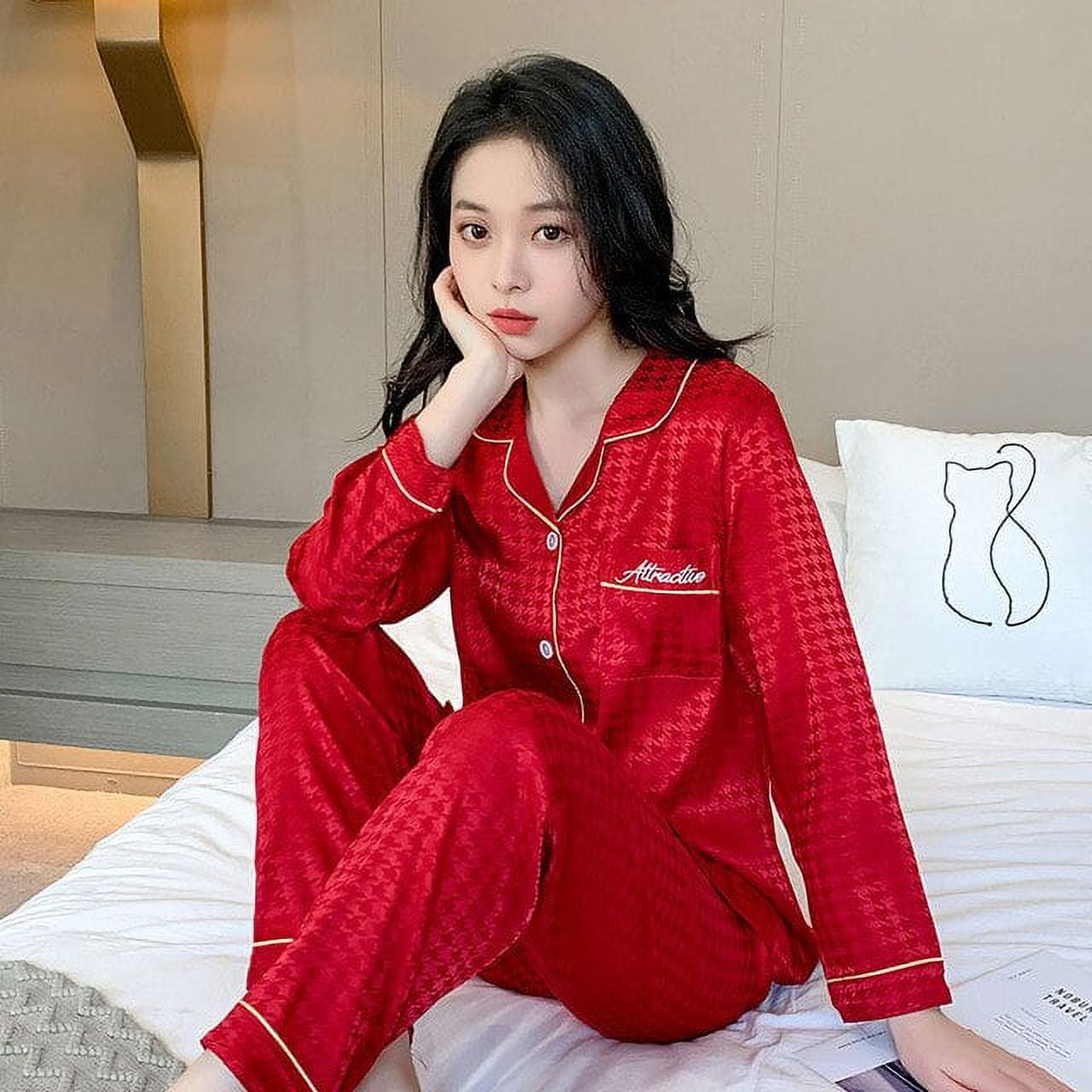 DanceeMangoo Silk Pajamas for Women Pyjama Satin Femme Nightshirt Lattice Pajamas Set Shorts and Top Female Womens Home Suit Sleepwear