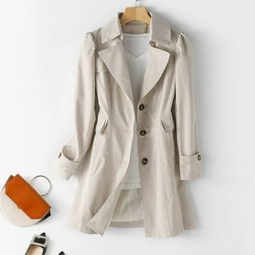 DanceeMangoo Spring Autumn Trench Coat Woman Korean Single-breasted Mid Long Windbreaker Women Fashion Slim Fit Khaki Overcoat
