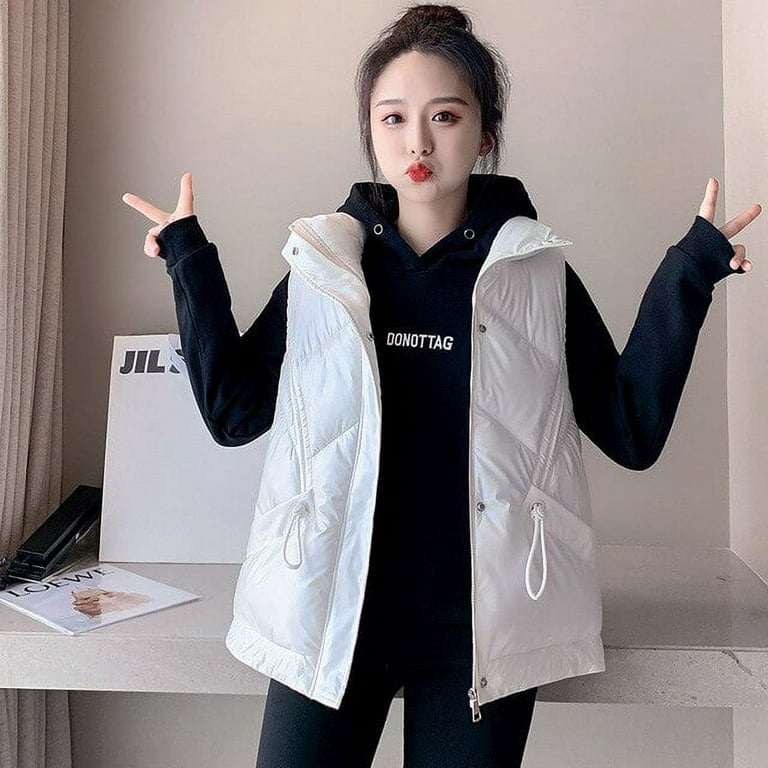 Jwl-uhytgf Fleece Women Vests Autumn Korean Loose Size Sleeveless Jacket  Ladies Fashion Zipper Casual Waistcoat Female 442