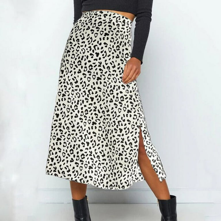 Leopard print midi skirt vintage online