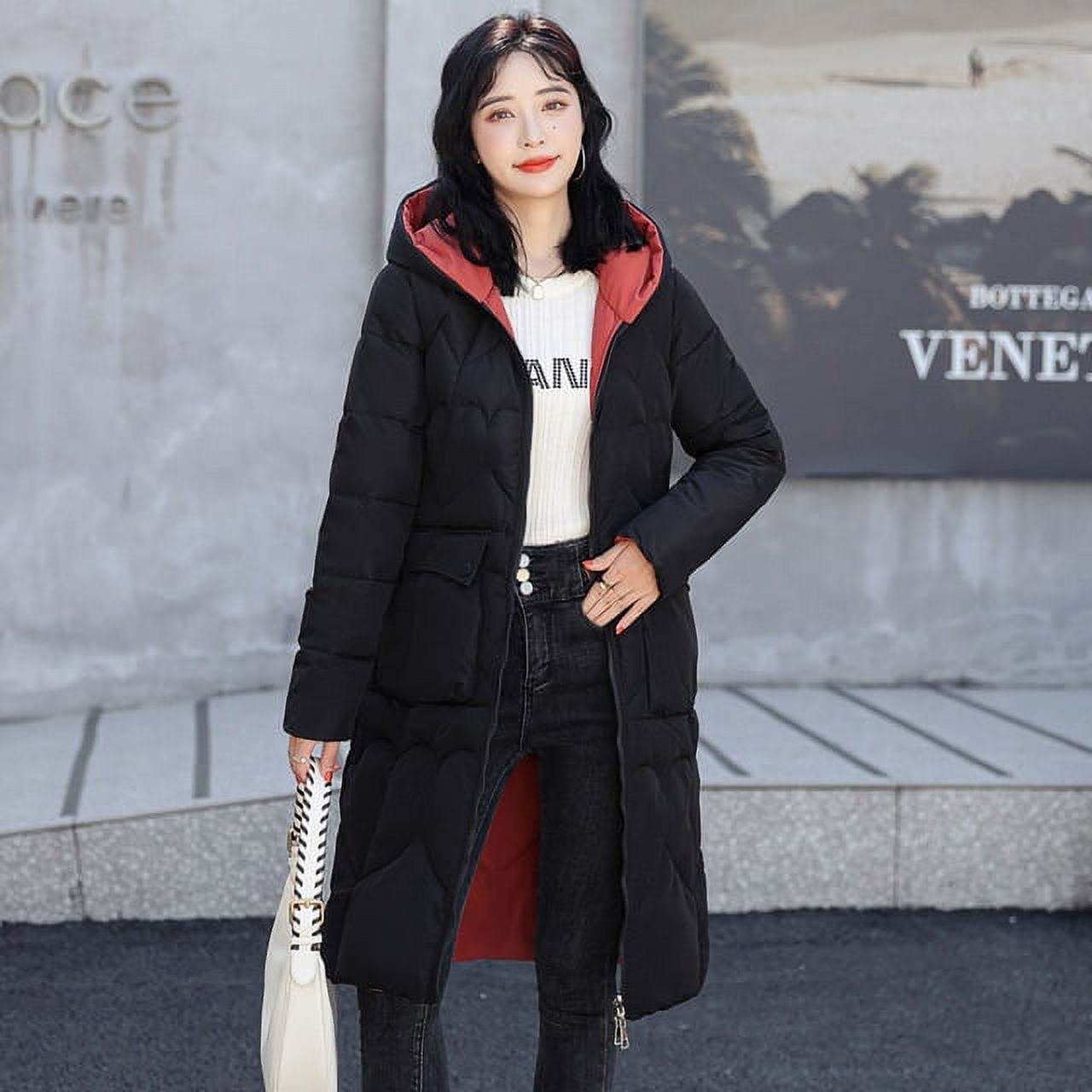 DanceeMangoo Warm Mid-Length Hooded Jackets Women Clothing Winter