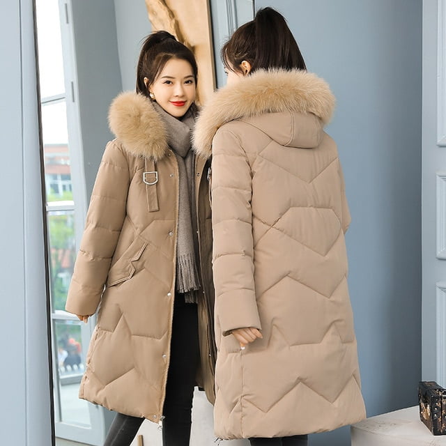 DanceeMangoo Warm Thicken Parkas New Coat Women Winter Clothes Women Slim  Mid-length Black Jacket Korean Hooded Fashion Jackets Zm2559