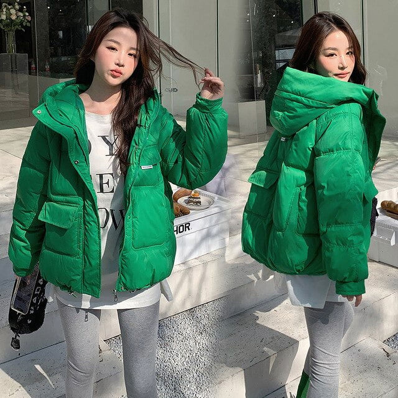 DanceeMangoo Winter Coat Women Fashion Korean Slim White Jacket Hooded Long  Coats and Jackets for Women Clothing Ropa De Invierno Mujer