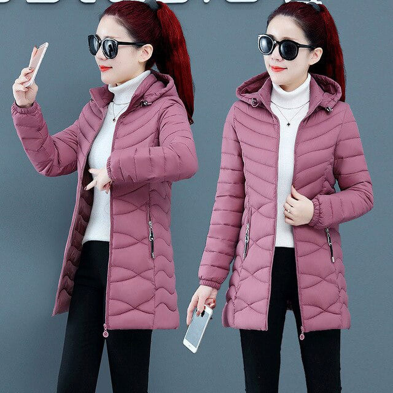 DanceeMangoo Womens Winter Down Jackets Korean Thick Warm Casual Parkas  Coat Female Cotton Padded Stand-collar Puffer Jacket