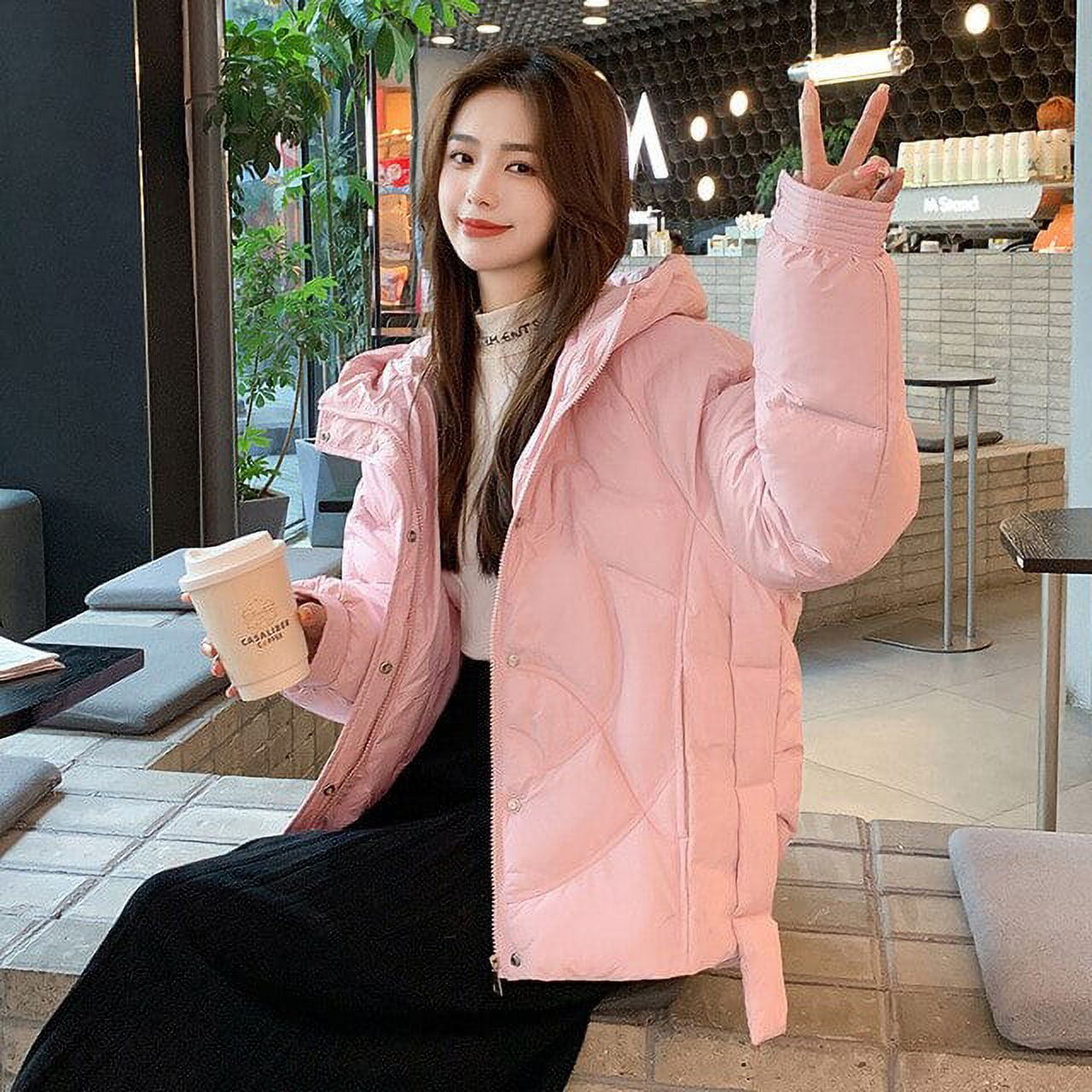 DanceeMangoo Korean Short Hooded Cotton Coats and Jackets Warm Winter Coat  Women Casual Jacket Female Parkas Chaqueta Nieve Mujer Z