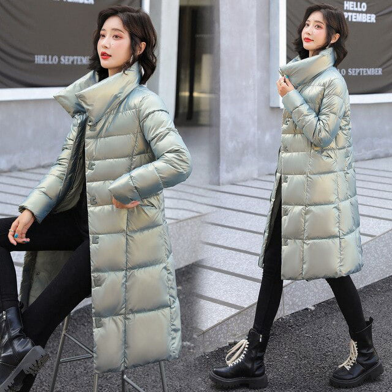 DanceeMangoo Winter Jacket Women Bright Surface Cotton Jacket Female Korean  Stand Collar Cotton Coat Women Clothing Ropa De Invierno Mujer Zm 