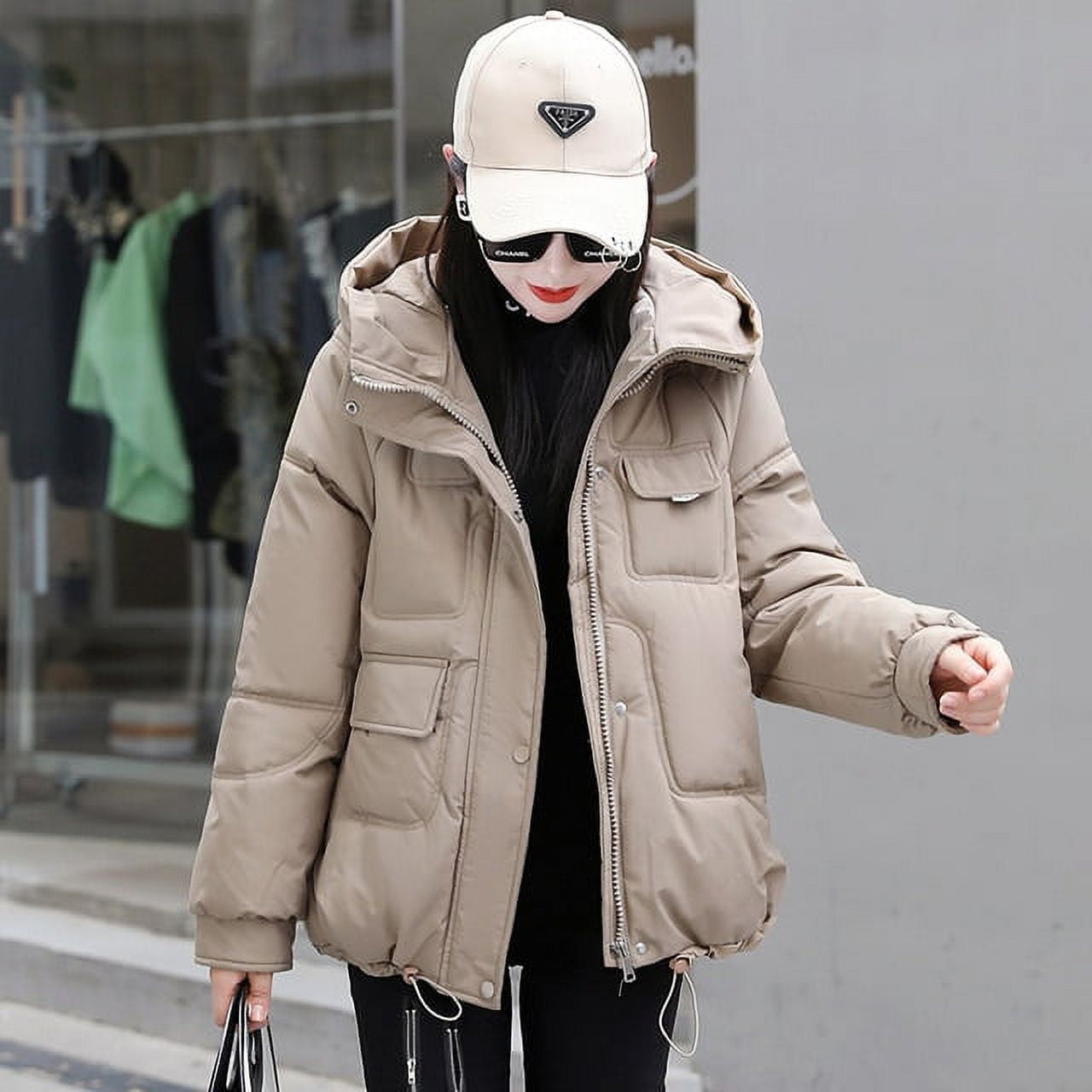 women's parka jacket Artificial large fur collar female jacket slim  cotton-padded long jacket abrigos mujer