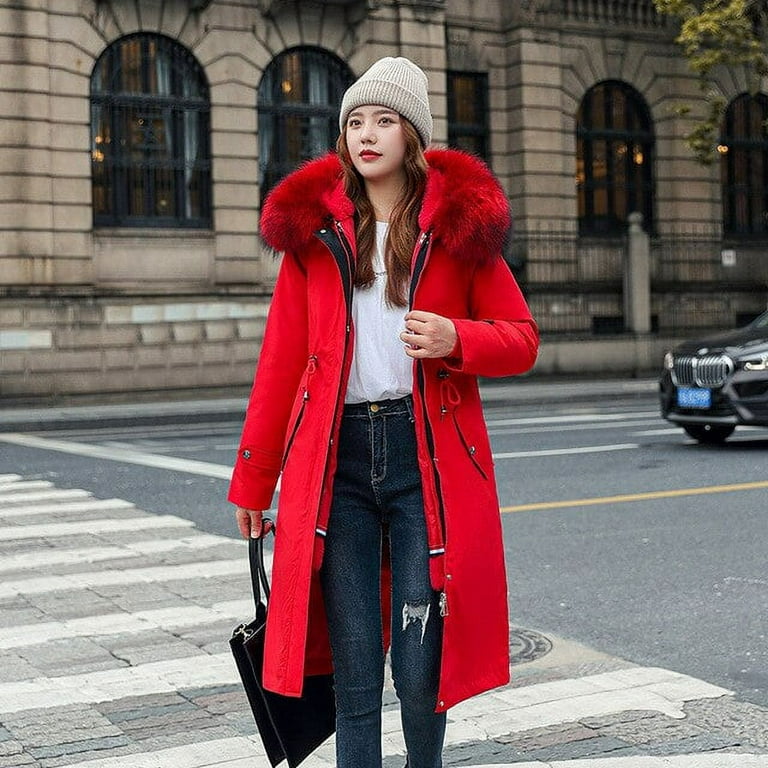 DanceeMangoo Winter Jacket Women Fashion Korean Slim Jacket Warm Mid-length  Hooded Coats and Jackets for Women Winter Coat Ladies Zm2207