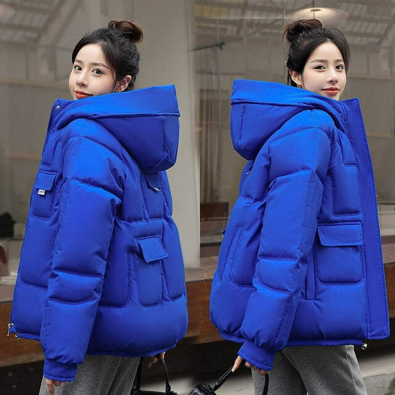 DanceeMangoo Hooded Short Jacket Warm Loose Parkas Winter Coat