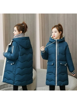 Womens Korean Fur Collar Hooded Long Puffer Coats Duck Down Jackets Casual  Parka