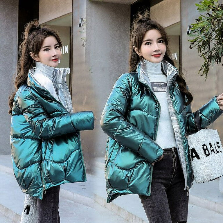 DanceeMangoo Hooded Short Jacket Warm Loose Parkas Winter Coat