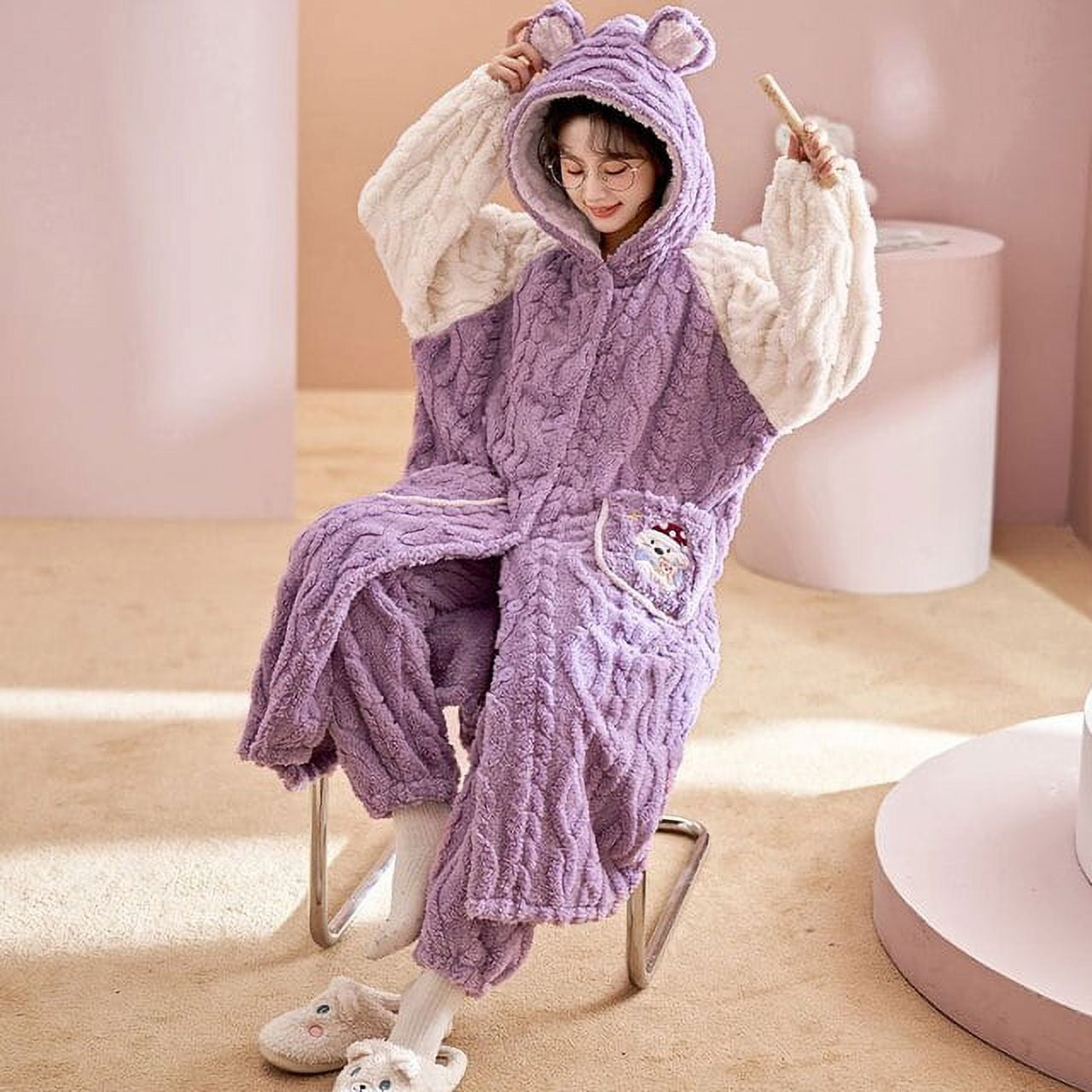 DanceeMangoo Winter Pyjamas Medium Style Pajamas пижама женская  Intensification pijamas Women Sleepwear Loose Version женский Plus Size XXL