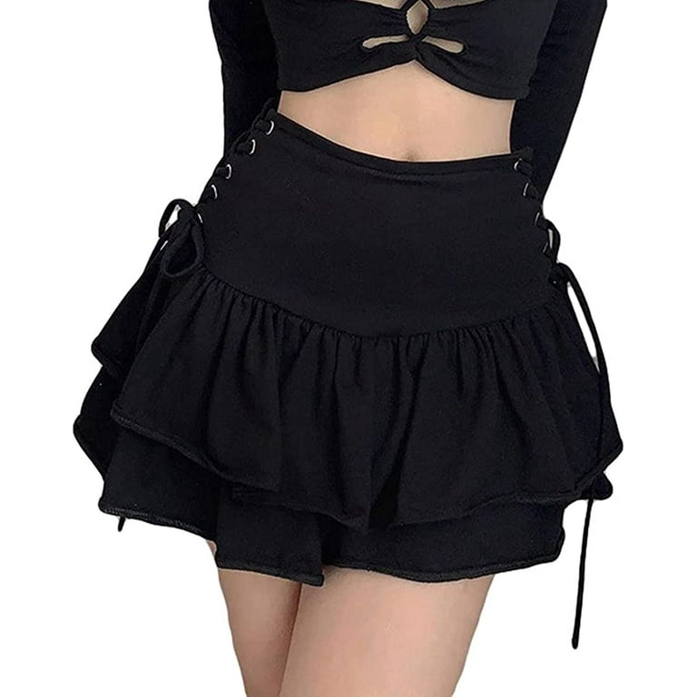Black flare skirt clearance 90s
