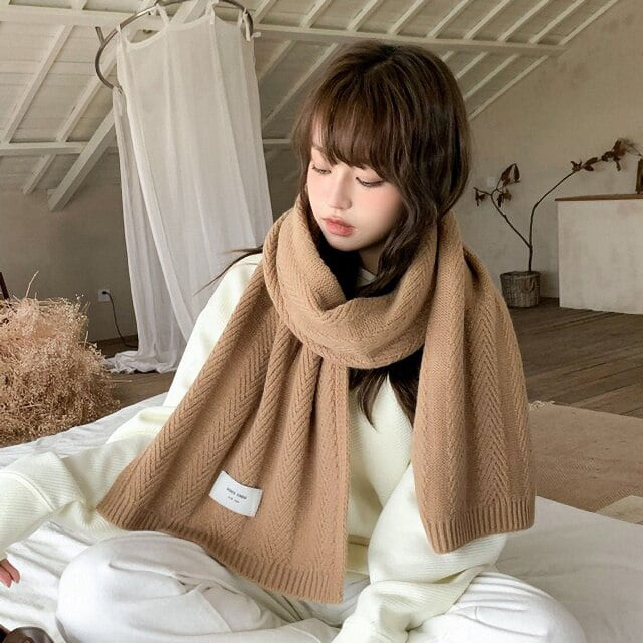 YDKZYMD Womens Cashmere Cozy Scarf Poncho Cover Up Pashmina Western 180cm  Shawl Pashmina Scarves Check Plaid Blanket Tassel for Women Men Large  Winter Brown 