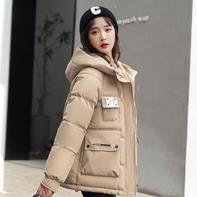 DanceeMangoo Women's Winter Jacket New Bread Coat Loose Hooded Parkas  Casual Coats and Jackets for Women Clothing Manteau Femme Hiver LM
