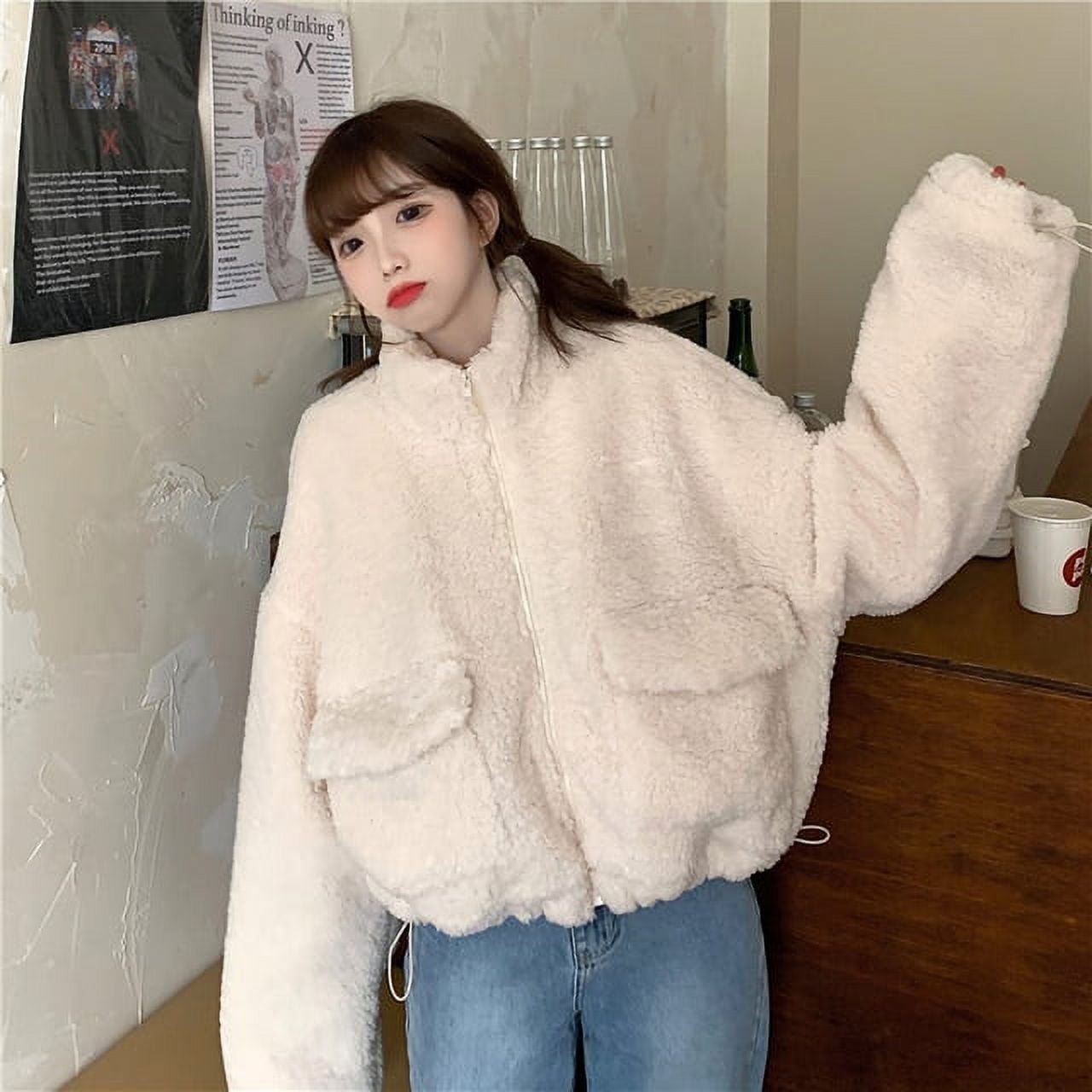 Korean teddy cheap jacket