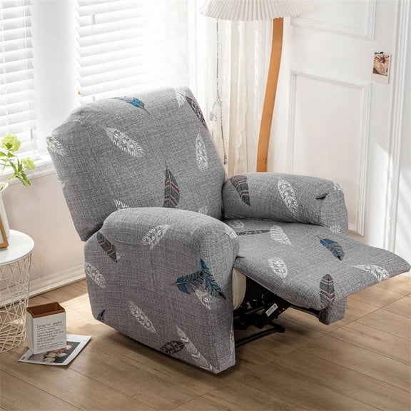 DanceeMangoos 4 Pieces/set Recliner Sofa Cover Stretch Floral Print Spandex Lazy Boy Armchair Slipcovers Couch Covers for Living Room Decor