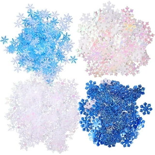  FOIMAS 1600pcs Christmas Snowflake Confetti,Iridescent  Snowflake Table Scatter Glitter for Winter Wonderland Party Home  Decoration,White & Blue : Home & Kitchen